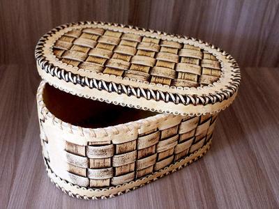 Берестяная хлебница с крышкой  изделия ручной работы из бересты