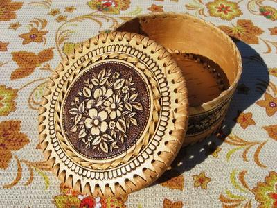Берестяная шкатулка handmade  изделия ручной работы