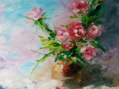 Картина маслом Аромат чайных роз